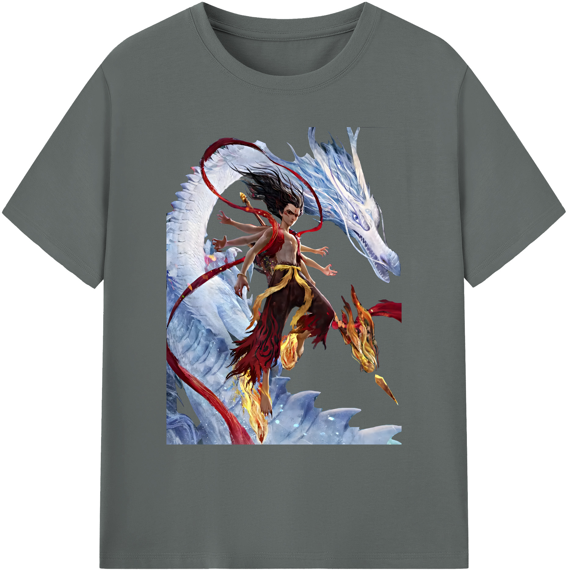 （画像用） Ne Zha 2 ナタ 魔童の大暴れ 綿100％ メンズ半袖Tシャツ｜肌触りやわらか＆通気性